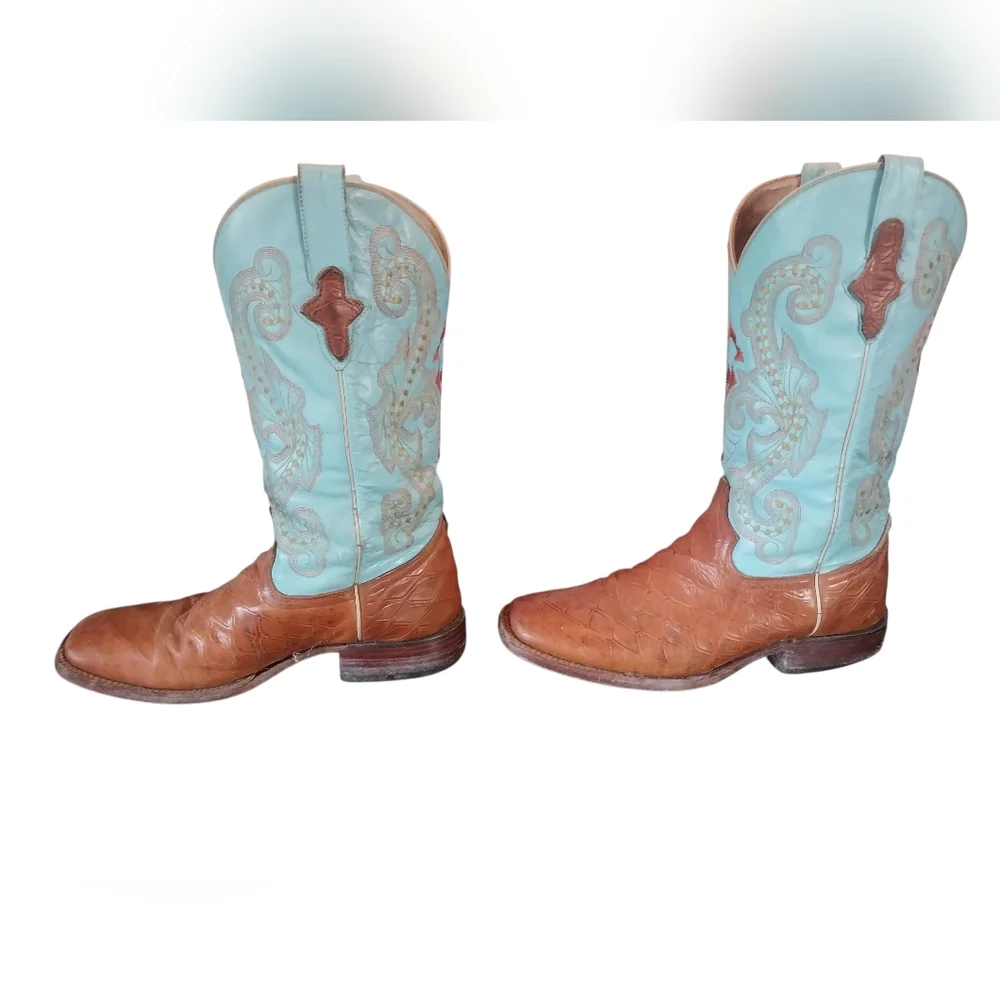 Ferrini Leather Cowboy Boots For Women Preloved Condition - Picture 3 of 6